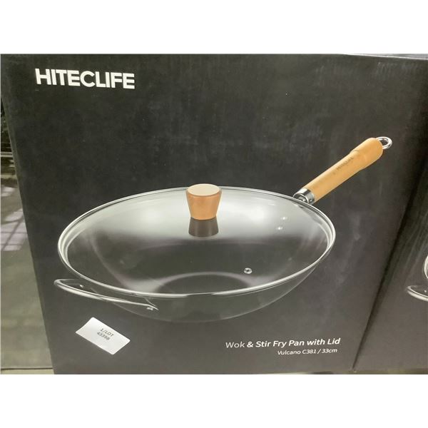 *NEW* HITECLIFE WOK & STIR FRY PAN WITH LID VULCANO C381