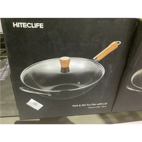 *NEW* HITECLIFE WOK & STIR FRY PAN WITH LID VULCANO C381