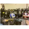 Image 1 : ASSORTED ITEMS INCLUDING; VOLLEY BALL, SOCCER BALL, BOXING GLOVES, HELMET, RUBBER BOOTS & MORE