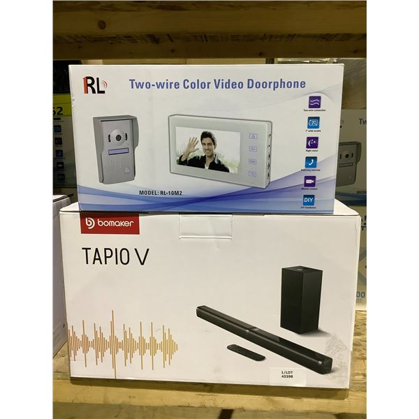 IRL TWO-WIRE COLOR VIDEO DOORBELL & BOMAKER TAPIO V SOUNDBAR SYSTEM