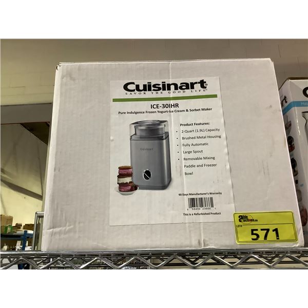 CUISINART ICE-30IHR PURE INDULGENCE FROZEN YOGURT ICE CREAM & SORBET MAKER