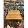 Image 2 : WOOD DINING TABLE WITH 2 8" LEAVES 75X44", 5 CHAIRS & MOBILE GLASS FRONT CURIO CABINET 41X61-1/2"