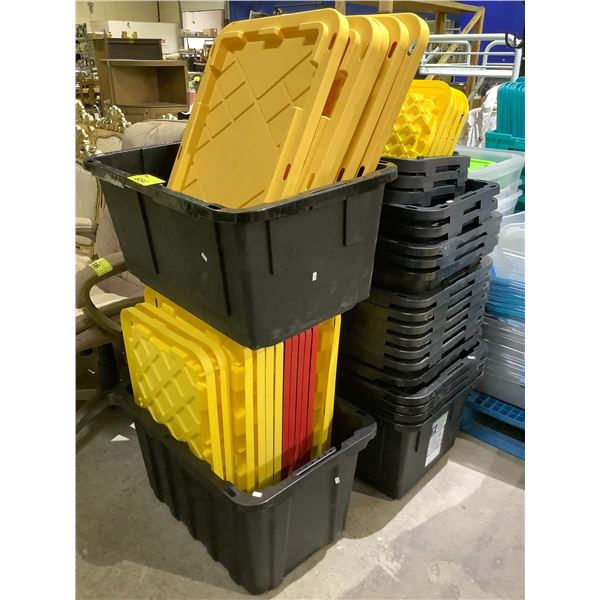 ASSORTED STORAGE TOTES WITH LIDS