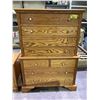 Image 2 : 8 DRAWER TALLBOY DRESSER 40X20X59" & 2 DRAWER SIDE TABLE 24X17X26"