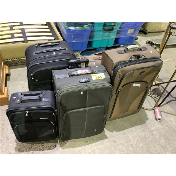 5 PIECES OF ASSORTED LUGGAGE