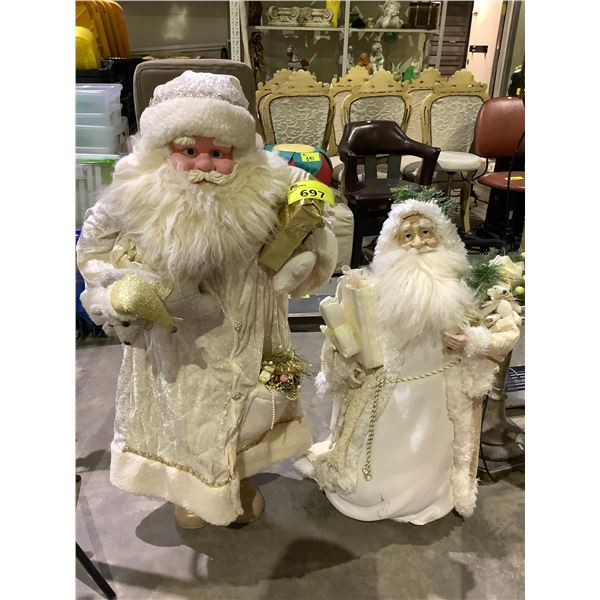 2 SANTA CLAUS DECORATIONS 48  & 36 