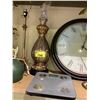 Image 2 : ASSORTED ITEMS INCLUDING; TABLE LAMPS, WALL CLOCK & BODY WEIGHT SCALE