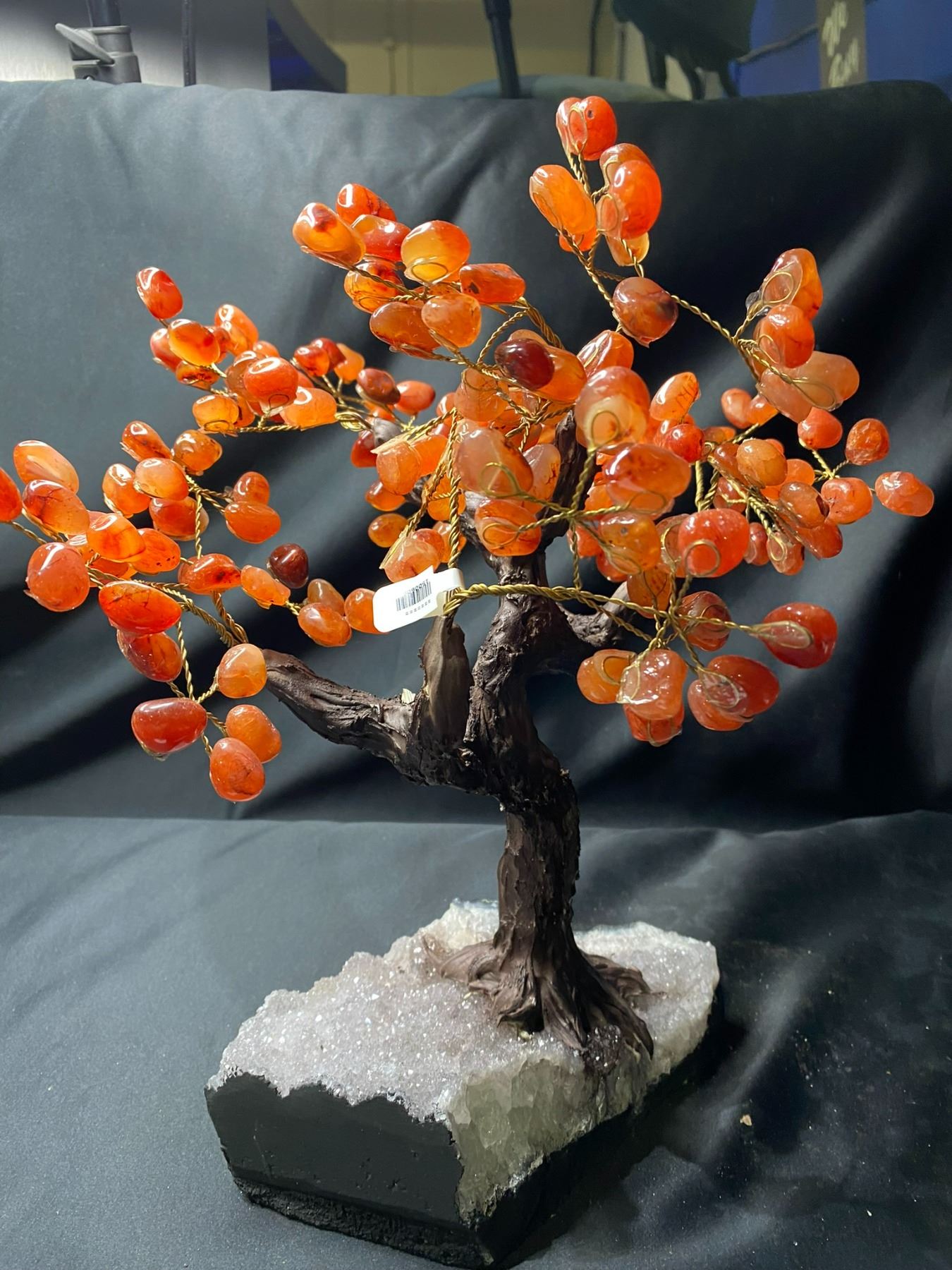 CARNELIAN TREE ON GEODE BASE APPROX 15 X 11