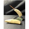 Image 1 : WHALES TOOTH CARVED AS NARWAL AND WHALES TOOTH