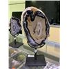 Image 2 : AGATE SLICE ON STAND APPROX 7-1/2X5" RETAIL $1798.51