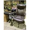 Image 1 : LEATHER EXECUTIVE OFFICE CHAIR, PIANO BENCH (MISSING PIECES) & SMALL STOOL