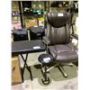 Image 2 : LEATHER EXECUTIVE OFFICE CHAIR, PIANO BENCH (MISSING PIECES) & SMALL STOOL