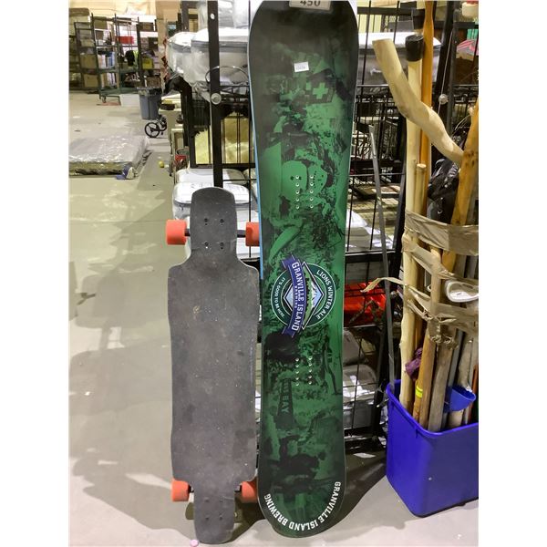 RAYNE LONG BOARD 43" & GRANVILLE ISLAND BREWING SNOWBOARD (NO BINDINGS)