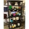 Image 1 : 5 TIER RESIN SHELVING UNIT WITH ASSORTED PLANTING POTS