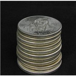 1977-9 Mexico Silver 100 Pesos Unsearched Stack of 10 Mostly BU 6.2 Ounces Silver! (COI-5232)