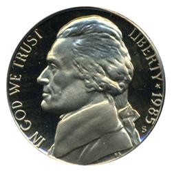 1985S Jefferson Nickel PROOF PCGS Top Graded DCAM (COI-4418)