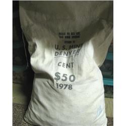 1978D RARE Lincoln Cent Mint Bag of 5000 Choice/GEM Uncirculated (COI-5281)