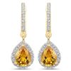Plated 18KT Yellow Gold 1.80ctw Citrine and Topaz Earrings