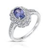 Image 1 : Plated Rhodium 0.75ct Tanzanite and Diamond Ring