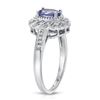 Image 2 : Plated Rhodium 0.75ct Tanzanite and Diamond Ring