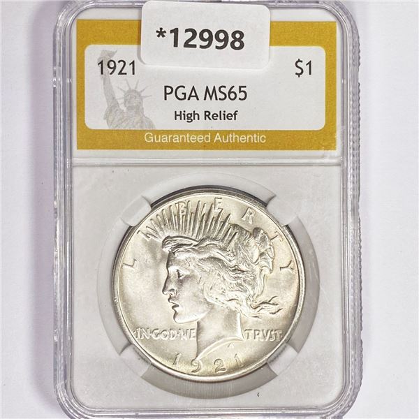 1921 Silver Peace Dollar PGA MS65