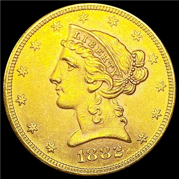 1882-S $5 Gold Half Eagle CHOICE BU