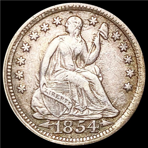 1854 Arrows Seated Liberty Half Dime CLOSE UNC