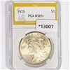 Image 1 : 1925 Silver Peace Dollar PGA MS65+