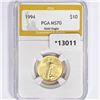 Image 1 : 1994 $10 1/4oz American Gold Eagle PGA MS70