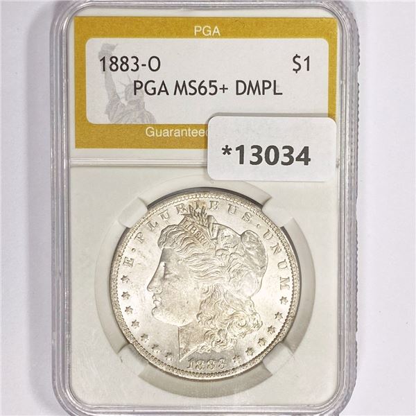 1883-O Morgan Silver Dollar PGA MS65+ DMPL