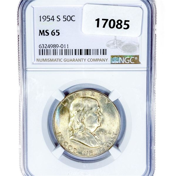 1954-S Franklin Half Dollar NGC MS65