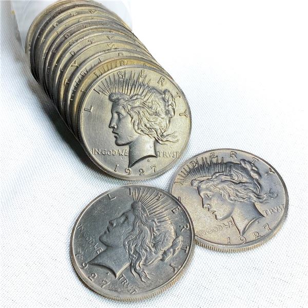 1927 Peace Silver Dollar Roll (13 Coins) BU
