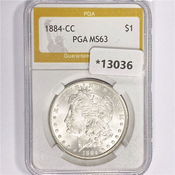 1884-CC Morgan Silver Dollar PGA MS63
