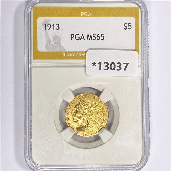 1913 $5 Gold Half Eagle PGA MS65