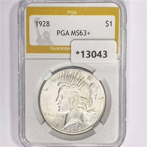 1928 Silver Peace Dollar PGA MS63+