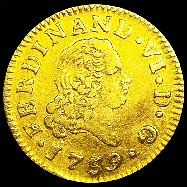 1759 Spain 1/2 .05oz Gold Escudo LIGHT CIRC