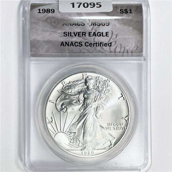 1989 American Silver Eagle ANACS MS69