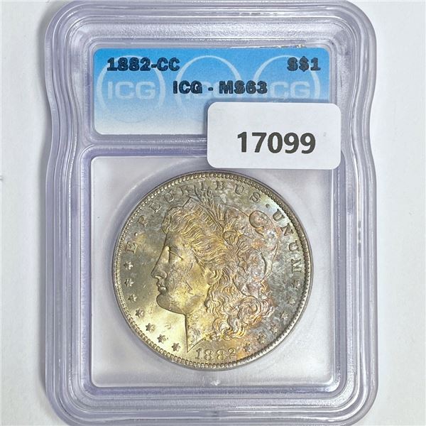 1882-CC Morgan Silver Dollar ICG MS63