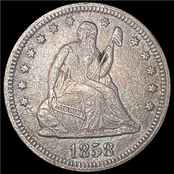 1858 Seated Liberty Quarter NEARLY UNCIRCULATED