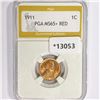 Image 1 : 1911 Wheat Cent PGA MS65+ RED