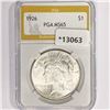 Image 1 : 1926 Silver Peace Dollar PGA MS65