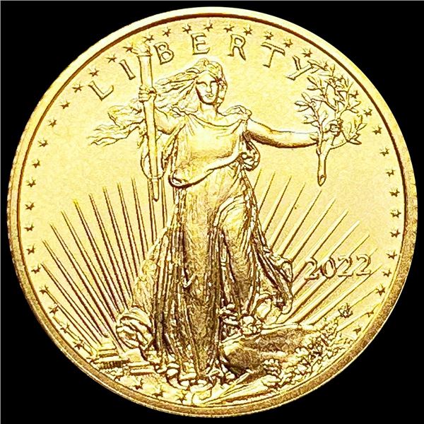 2022 1/10oz Gold $5 Eagle SUPERB GEM BU
