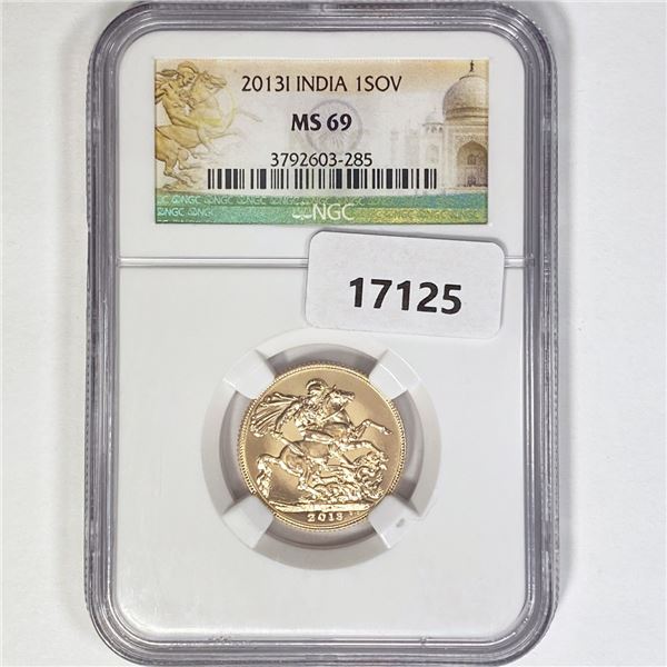 2013-I India Gold Sovereign NGC MS69