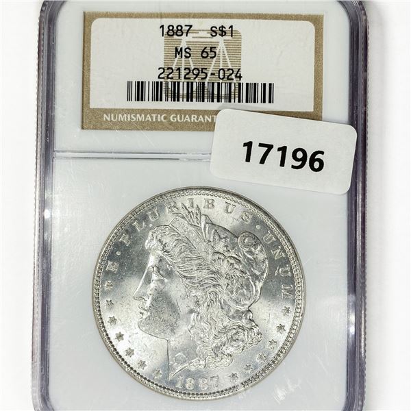 1887 Morgan Silver Dollar NGC MS65