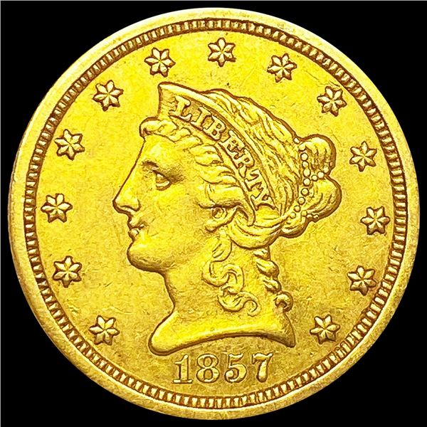 1857 $2.50 Gold Quarter Eagle CLOSE UNC