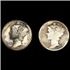 Image 1 : (2) 1921-D Mercury Dimes NICELY CIRCULATED