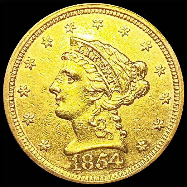 1854 $2.50 Gold Quarter Eagle UNCIRCULATED