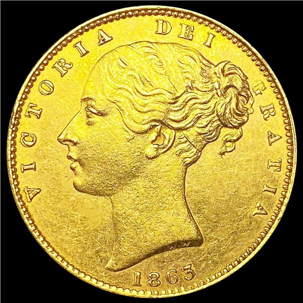 1863 G.B. .155oz Gold Sovereign CHOICE BU