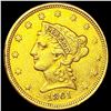 Image 1 : 1861 $2.50 Gold Quarter Eagle CLOSE UNC