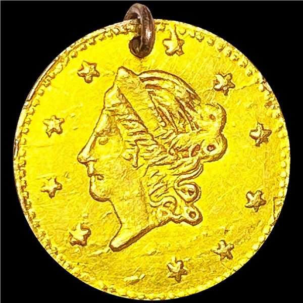 1870 Round California Gold Quarter CLOSE UNC